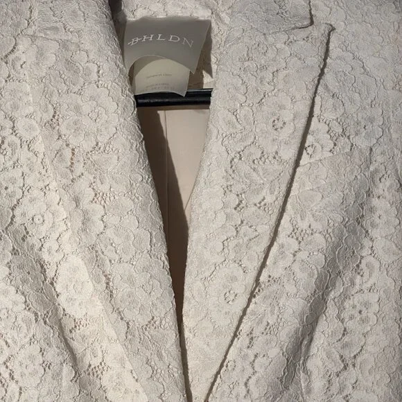 Anthropologie BHLDN Burton Suit Jacket White Lace Size 0 - Picture 3 of 11
